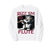 Flûte Chat Classique Musique Joueur Chaton Flûtiste Flûtiste Sweatshirt