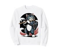 Flûte Chat Classique Musique Joueur Chaton Flûtiste Flûtiste Sweatshirt