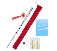 Flûte D’initiation en Acier Inoxydable pour Étudiants, Style Rétro | Instrument Chinois pour Débutants, Prise Confortable, Rangement Compact, Paquet, pour Partitions et Rue Couleur Aléatoire