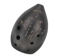 Flûte D'argile Noire Authentique Ocarina À 8 Trous Avec Des Motifs Instrument Vent Traditionnel Adapté La Musique Consciente Black Clay Ocarina