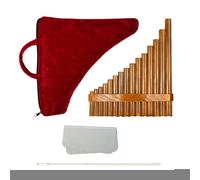 Flûte De Pan 15 Tuyaux En Bambou Avec Sac De Transport, Clé De Sol, Instrument De Musique Traditionnel Chinois, Flûte De Pan Fabriquée À La Main Pour Débutants, Étudiants, Enfant Et Adultes