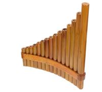 Flûte de Pan en Bambou 15 Tons Tonalité G, pour Débutants | Tube Plat à Angle Fixe, Trous Précis, Prise D’air Fluide, Paquet et Outils de Nettoyage Inclus