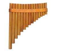 Flûte de Pan en Bambou Marron 15 Notes Ton G Moyen pour Débutants | Finition Polie, Matériau sans Odeur, Design Créatif, pour Éducation Musicale des Garçon et Filles