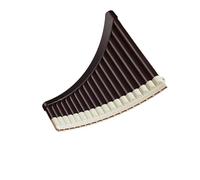 Flûte De Pan Instrument Flûte De Pan 16 Ou 18 Tuyaux Adaptée Aux Débutants Courbée Noire Do Majeur Blanc Cassé(18-pipe curved in black)
