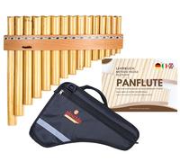 Flûte de Pan Plaschke avec ceinture en bois, kit avec étui et livre d’instructions, 15 tubes-Do
