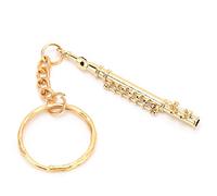 Flûte Design Porte-clés Ornement Instrument de Musique Or pour Art Artisanat Porte-clés Téléphone Charme Sac Décor