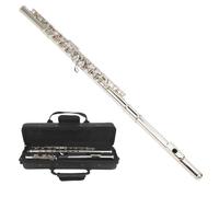 Flûte En Argent Lade Flûte C 16 Trous Clé Fermée Avec Sac De Rangement Tube Augmenté Instrument De Musique De