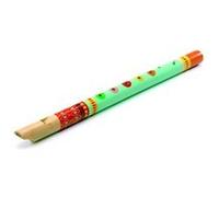 Flute en bois coloree - instrument de musique Vert G