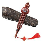 Flute Ethnic Instrument - Handmade Traditional Chinese Hulusi, 17.72x3.94 Inches Two-Mode Wind Instrument for Music Enthusiasts, Students, Children, and Professional Players for Learning