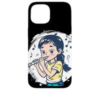 Flute Girl Comic Style Flûtiste pour filles Coque pour iPhone 15