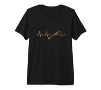 Flûte Heartbeat Vintage ECG Cardiogramme Rétro T-Shirt Haut de Gamme