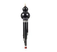 Flûte Hulusi Flûte De Gourde En Bois Rose Naturel Et Ébène Sept Trous Trois TonsCB Plat Instrument Musique Professionnel Pour Adulte(Ebony C Key)