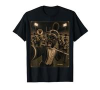 Flûte Joueur panthère drôle Vintage Selfie mi-Temps Pep Rally T-Shirt