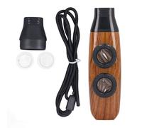 Flûte kazoo, flûte à double trous instrument de vent musical réglable avec longe de diaphragme pour les instruments accompagnés compagnon guitare (Couleur du bois)