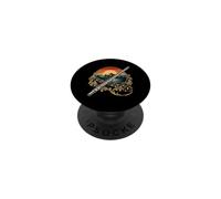 Flûte Montagne Lac Coucher de Soleil Vintage Orchestre Musique Scène PopSockets PopGrip Adhésif