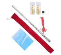 Flûte Musicale en Acier Inoxydable pour Débutants, Ton G | Style Antique Minimaliste, Prise Confortable et Étui Inclus, pour Cours, Rue, Professeurs et Couleur Aléatoire