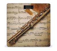 Flûte MusicScale pour poids corporel avec écran LCD de haute précision, balance de pesée tendance et robuste en verre trempé facile à lire pour salle de bain quotidienne 181,4 kg