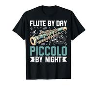 Flûte par Jour Piccolo by Night Piccolo T-Shirt Graphique avec Valeur