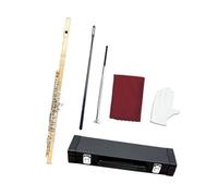 Flûte Professionnelle Flûte Traversière À 16 Trous En Mi Et Do Nickelée À Trous Fermés Instrument De Jeu Pour Débutant Couleur Or(Gold and silver)