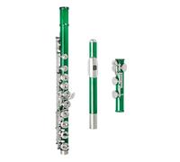 Flûte Professionnelle Flûte Traversière Violette 16 Trous En Do Avec Étui En Cuir(Green)