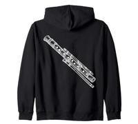Flûte Shakuhachi Line Art Musicien Sweat à Capuche