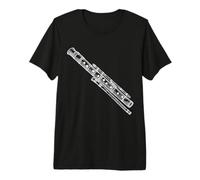 Flûte Shakuhachi Line Art Musicien T-Shirt Haut de Gamme