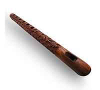 Flûte traditionnelle en bois faite à la main avec motif floral indien Bansuri - 33 cm