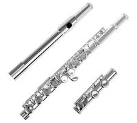 Flûte Traversière 16 Flûtes À Trous Fermés En C Corps En Laiton Blanc Nickelé Performance Professionnelle Durable(Silver)