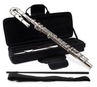 Flûte Traversière Classic Cantabile FL-100J, idéale débutants, tête droite/courbée, maillechort nickelé, sol avancé, accord do, étui et accessoires inclus, finition argentée.