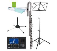 Flûte Traversiere 16 Trous Embout Courbe Débutant Set Etui Accordeur Pupitre