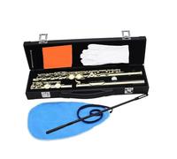 Flûte Traversière 16 trous ouverts fermés C lûte professionnelle transversale bois instruments coffrets(Gold)