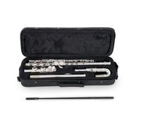 Flute Traversiere en Argentée Student Debutants Embouchure Droite et Courbee