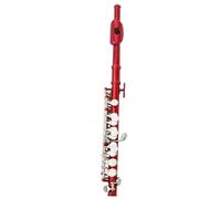 Flûte Traversière Piccolo 16 Trous Fermés Corps En Cupronickel Demi Taille Performance Professionnelle(Red)