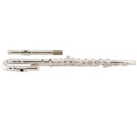Flute Traversiere de Nickel Argent Trous Fermés Tête Courbee & Droite inc Coffre