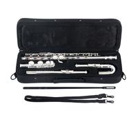 Flute Traversiere en Argentée Student Debutants Embouchure Droite et Courbee