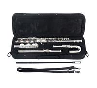 Flute Traversiere en Argentée Student Debutants Embouchure Droite et Courbee