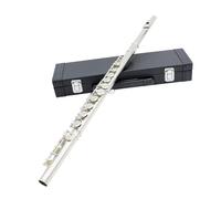 Flûte Traversière Flûte À 16 Trous Fermée Cupronickel Argenté Instruments De Musique Professionnels Vent(Leather case)
