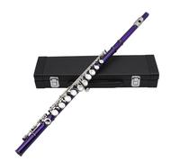 Flûte Traversière Flûte C À 16 Trous Corps En Laiton Blanc Nickelé Avec Étui Instrument Vent Professionnel(PURPLE)