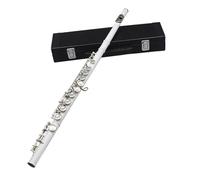 Flûte Traversière Flûte C À 16 Trous Fermés En Laiton Blanc Nickelé(White)