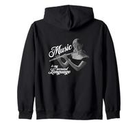 Flûte traversière Music is my second Language Flûte traversière Sweat à Capuche