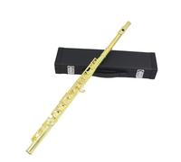Flûte Traversière Professionnel De Concert D'instrument À Vent Flûte C Trous Ouverts Fermés 16 Avec La Durable(Golden)