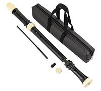 Flûtes à Bec Flûte À Bec Bois Baroque Flûte À Bec Professionnelle Ténor Baroque À 8 Trous,Flûte Britannique en ABS C-Tune,3 Pièces,avec Sac De Rangement Bâton De Nettoyage