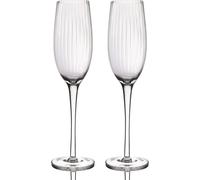 BarCraft - Set de 2 Flûtes à Champagne Striées dans un Coffret Cadeau, Fabrication Artisanale à la Main, 200 ml