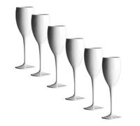 Flûtes à champagne blanches de haute qualité en polycarbonate incassable et réutilisable, lavable au lave-vaisselle, 180 ml / 6 oz (lot de 6)