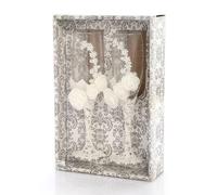 Flûtes à champagne de mariage - Verres à champagne de mariage en dentelle blanche pour les mariés | Couples nouvellement mariés mari épouse anniversaire gravé flûte verre faveurs