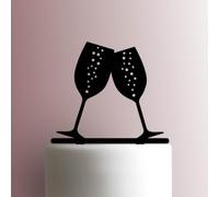 Flûtes à champagne - Décoration de gâteau en acrylique - 12,7 cm de large - Blanc