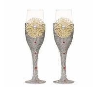 Flûtes à champagne en strass faites à la main pour mariée et marié, pour griller un mariage, un couple