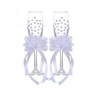 Flûtes à champagne en strass faites à la main pour mariée et marié, pour griller un mariage, un couple