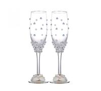 Flûtes à champagne en strass faites à la main pour mariée et marié, pour griller un mariage, un couple
