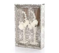 Flûtes à champagne pour mariée et marié, verres de mariage avec dentelle blanche, verres à boire pour fiançailles, cadeau de mariage, cadeau d'anniversaire pour homme et femme